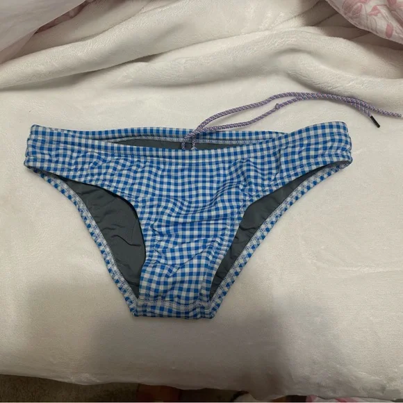 Jolyn Clothing Blue Checkered Swim Bottom - Picture 1 of 3